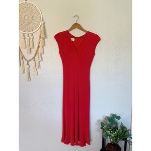 100% Silk Classic Red Dress